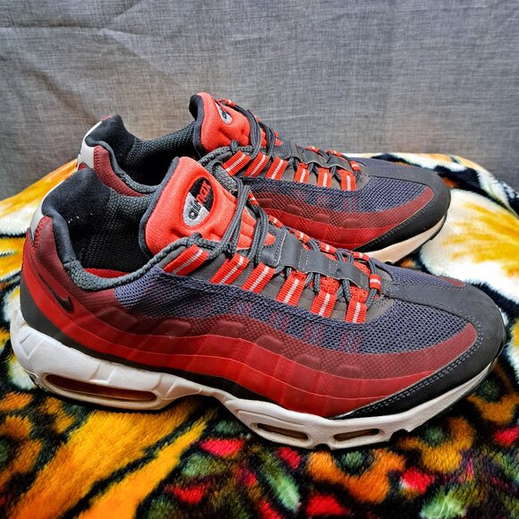 %Size 9.5 Nike Air Max 95 Men No-Sew Anthracite Challenge Laser Crimson A7 main image 6
